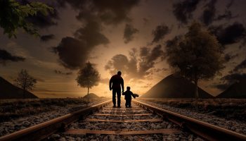 father and son, walking, railway-2258681.jpg